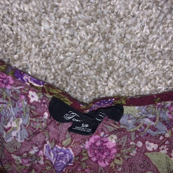 Forever 21 Maroon & Purple Floral Blouse size S - Picture 7 of 10